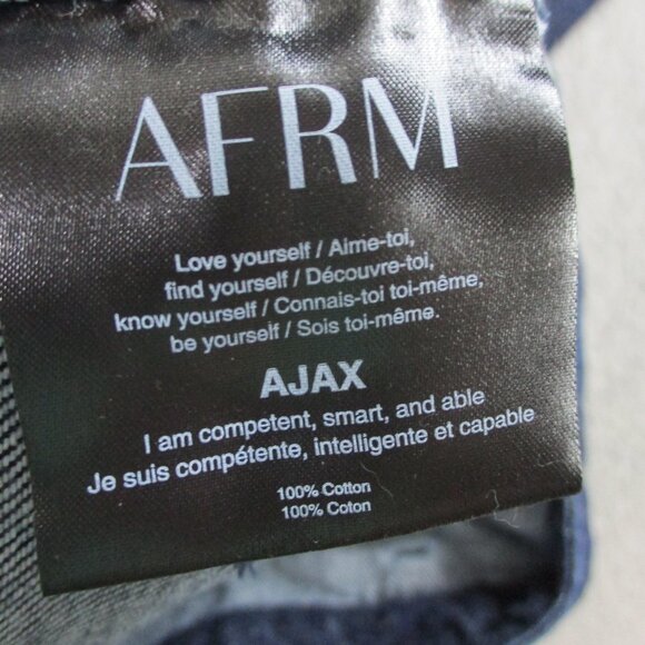 AFRM AJAX Barrel Jeans Womens 30 Blue Denim Wide Leg Dark Wash NWT NEW - Picture 12 of 13